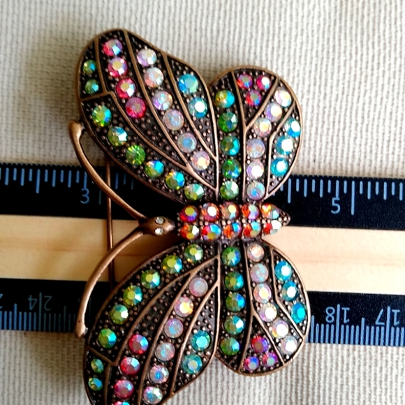 KIRKS FOLLY LARGE BUTTERFLY PIN - Picture 5 of 6